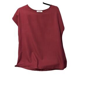 NEW! 2 Hearts Burgundy Pullover Silky Polyester & Spandex Pullover Blouse- L